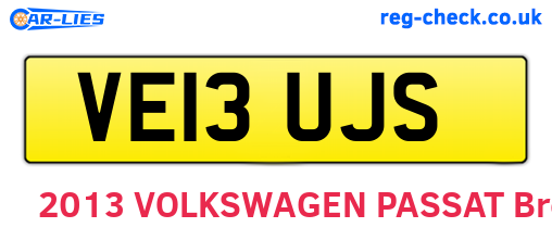 VE13UJS are the vehicle registration plates.