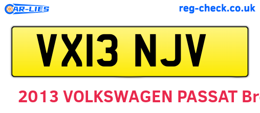 VX13NJV are the vehicle registration plates.