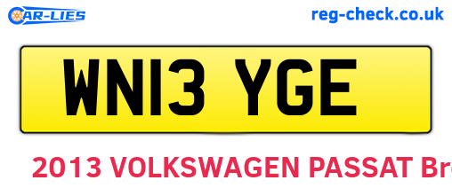 WN13YGE are the vehicle registration plates.