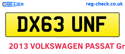DX63UNF are the vehicle registration plates.