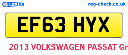 EF63HYX are the vehicle registration plates.
