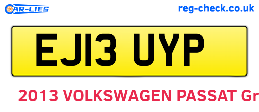 EJ13UYP are the vehicle registration plates.
