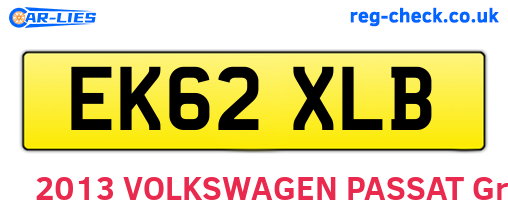 EK62XLB are the vehicle registration plates.