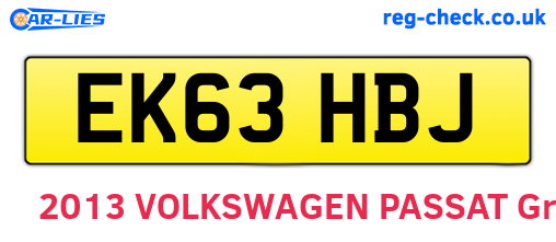 EK63HBJ are the vehicle registration plates.