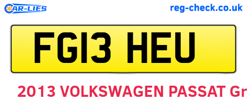 FG13HEU are the vehicle registration plates.