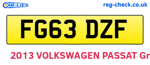 FG63DZF are the vehicle registration plates.