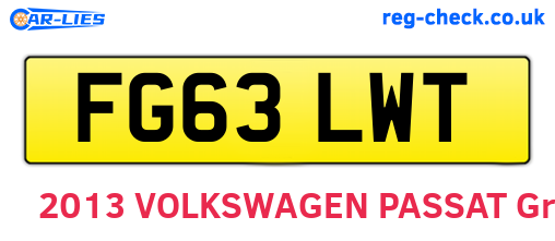 FG63LWT are the vehicle registration plates.