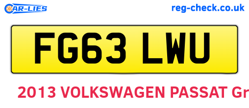 FG63LWU are the vehicle registration plates.