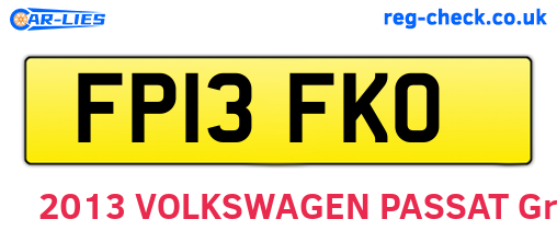 FP13FKO are the vehicle registration plates.
