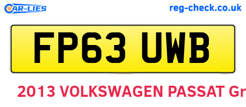FP63UWB are the vehicle registration plates.
