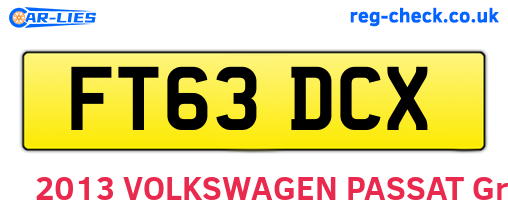 FT63DCX are the vehicle registration plates.