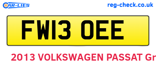 FW13OEE are the vehicle registration plates.
