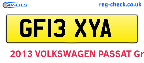 GF13XYA are the vehicle registration plates.