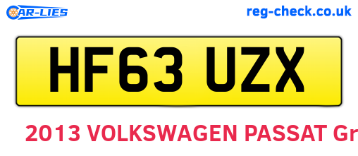 HF63UZX are the vehicle registration plates.