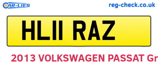HL11RAZ are the vehicle registration plates.