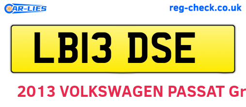 LB13DSE are the vehicle registration plates.