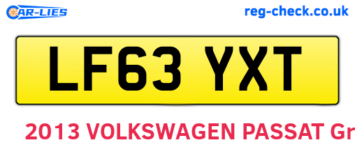 LF63YXT are the vehicle registration plates.