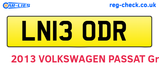 LN13ODR are the vehicle registration plates.