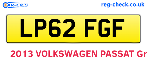 LP62FGF are the vehicle registration plates.