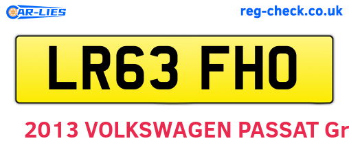 LR63FHO are the vehicle registration plates.