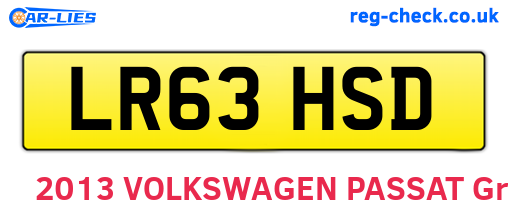 LR63HSD are the vehicle registration plates.