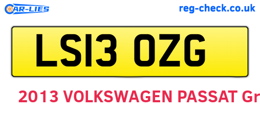 LS13OZG are the vehicle registration plates.