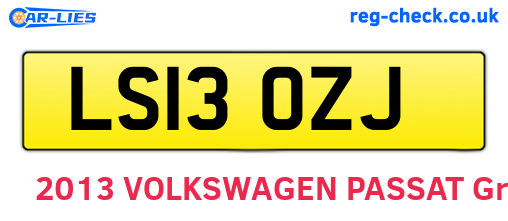 LS13OZJ are the vehicle registration plates.