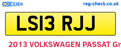 LS13RJJ are the vehicle registration plates.