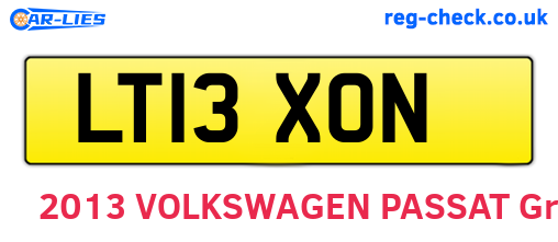 LT13XON are the vehicle registration plates.