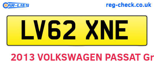 LV62XNE are the vehicle registration plates.