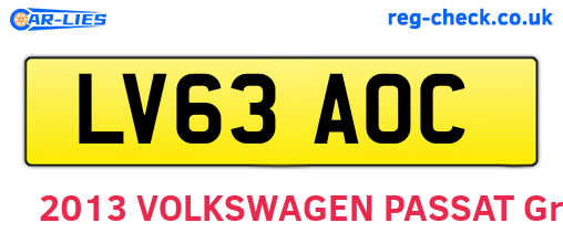 LV63AOC are the vehicle registration plates.