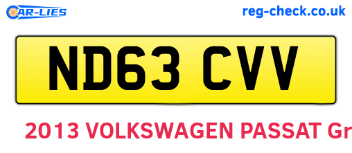 ND63CVV are the vehicle registration plates.