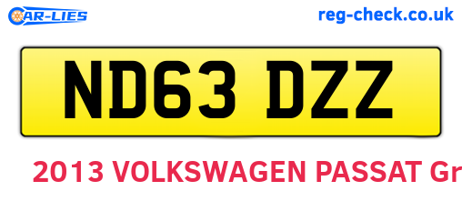 ND63DZZ are the vehicle registration plates.