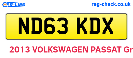 ND63KDX are the vehicle registration plates.