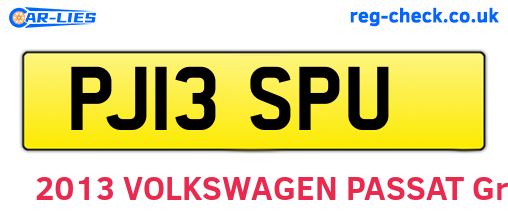 PJ13SPU are the vehicle registration plates.