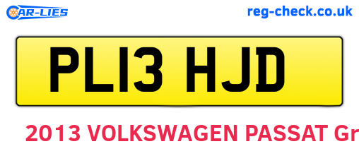 PL13HJD are the vehicle registration plates.