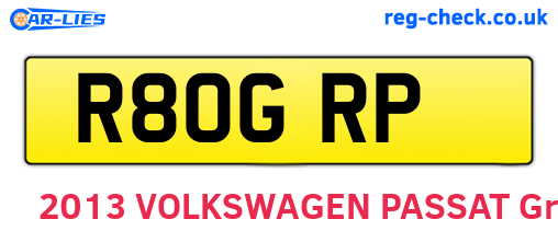 R80GRP are the vehicle registration plates.