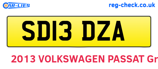 SD13DZA are the vehicle registration plates.