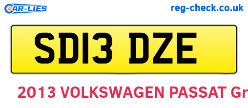 SD13DZE are the vehicle registration plates.