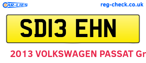 SD13EHN are the vehicle registration plates.