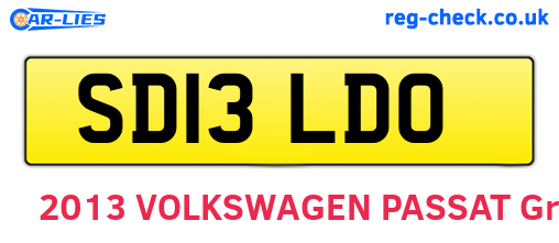 SD13LDO are the vehicle registration plates.
