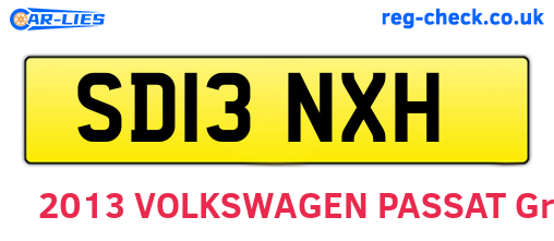SD13NXH are the vehicle registration plates.