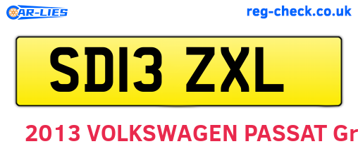 SD13ZXL are the vehicle registration plates.