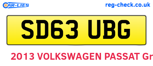 SD63UBG are the vehicle registration plates.