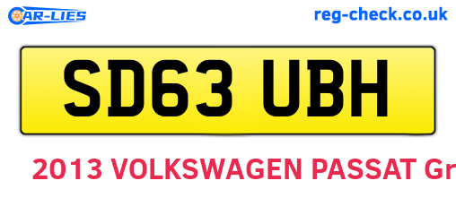 SD63UBH are the vehicle registration plates.