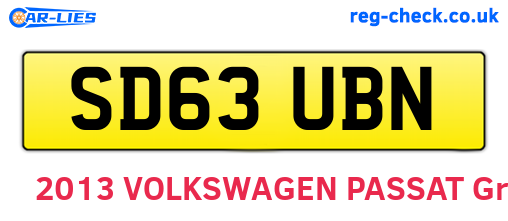 SD63UBN are the vehicle registration plates.
