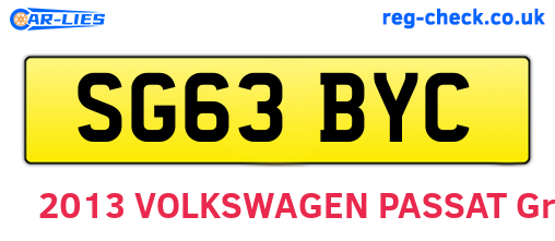 SG63BYC are the vehicle registration plates.