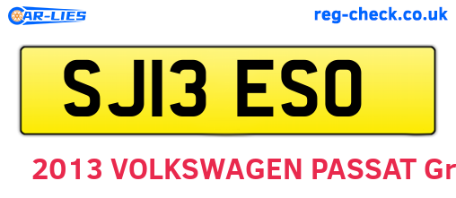 SJ13ESO are the vehicle registration plates.