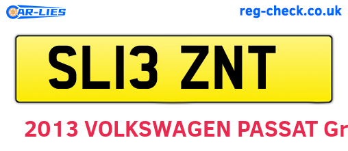 SL13ZNT are the vehicle registration plates.