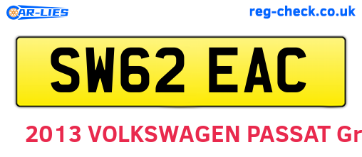 SW62EAC are the vehicle registration plates.